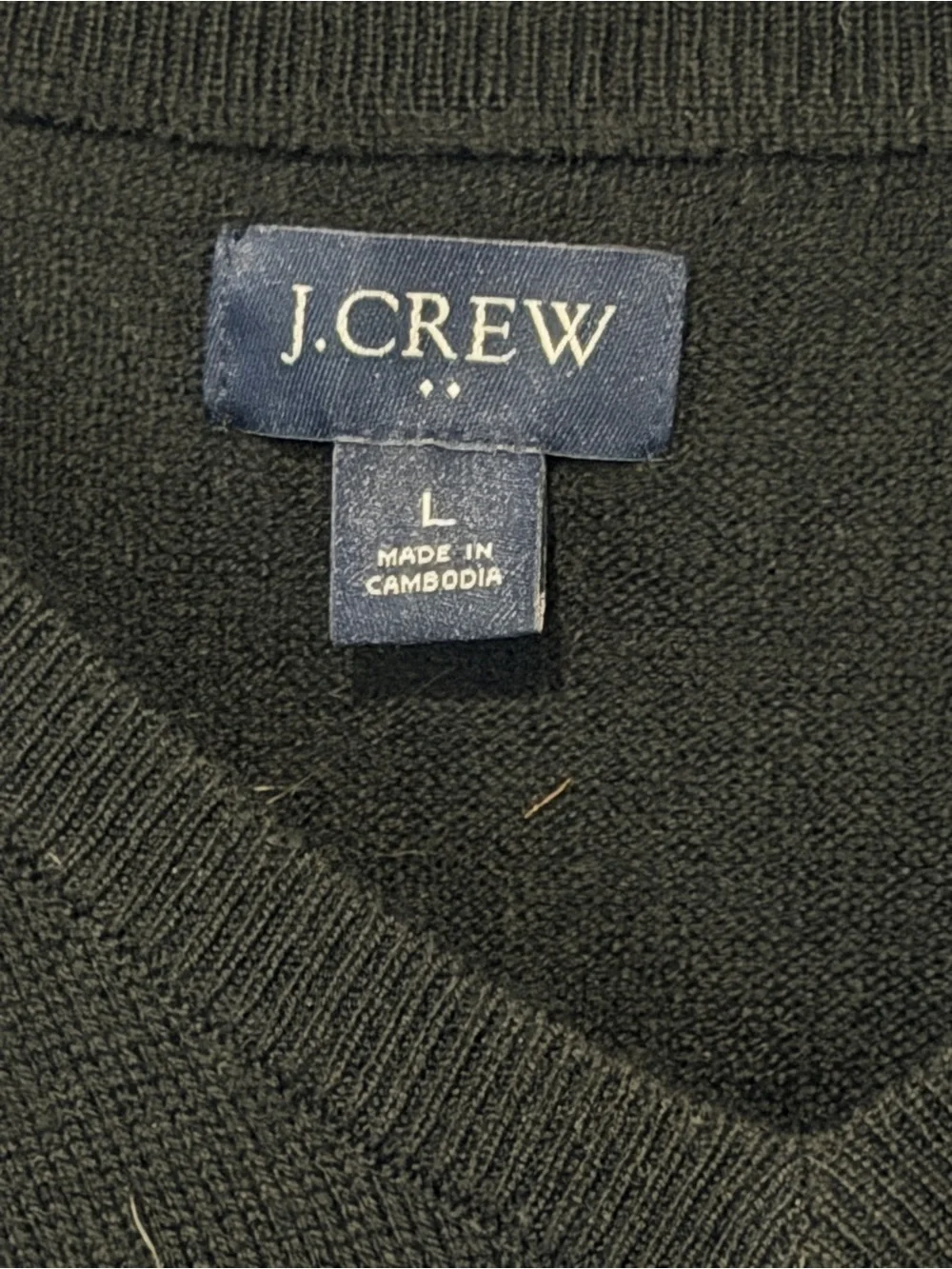 J Crew Merino Blend Men’s V-Neck Sweater - Black